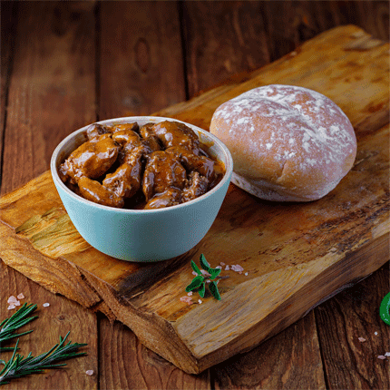 Chicken Livers in a Roll